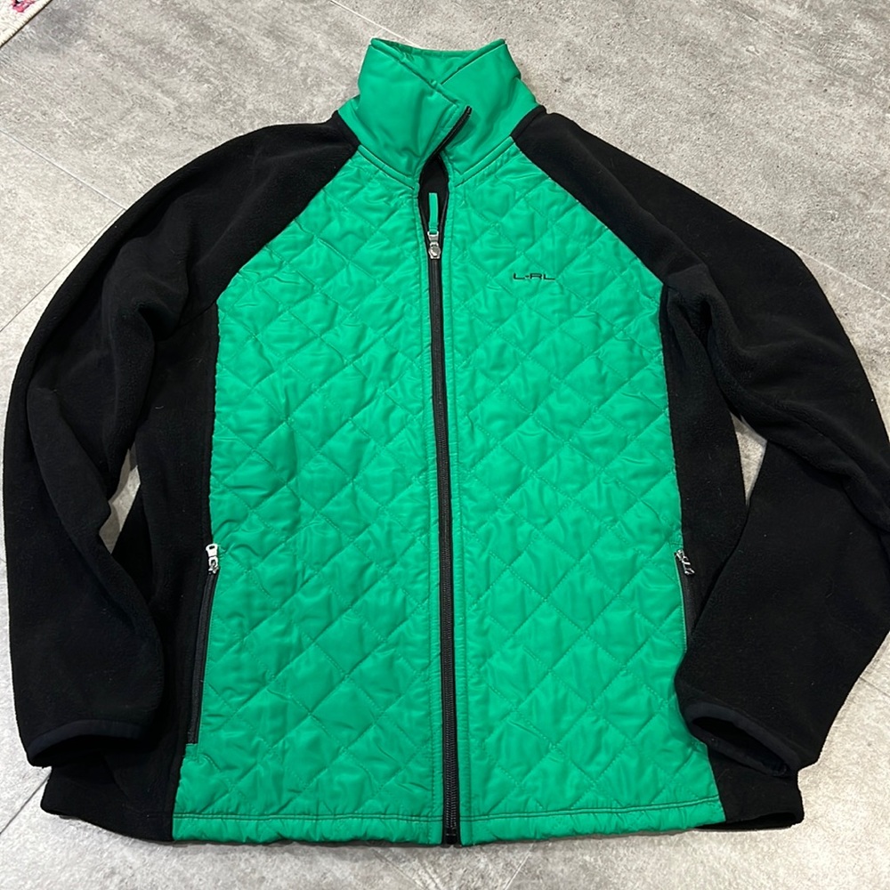 Lauren Ralph Lauren Black and Green Quilted Ski Jacket